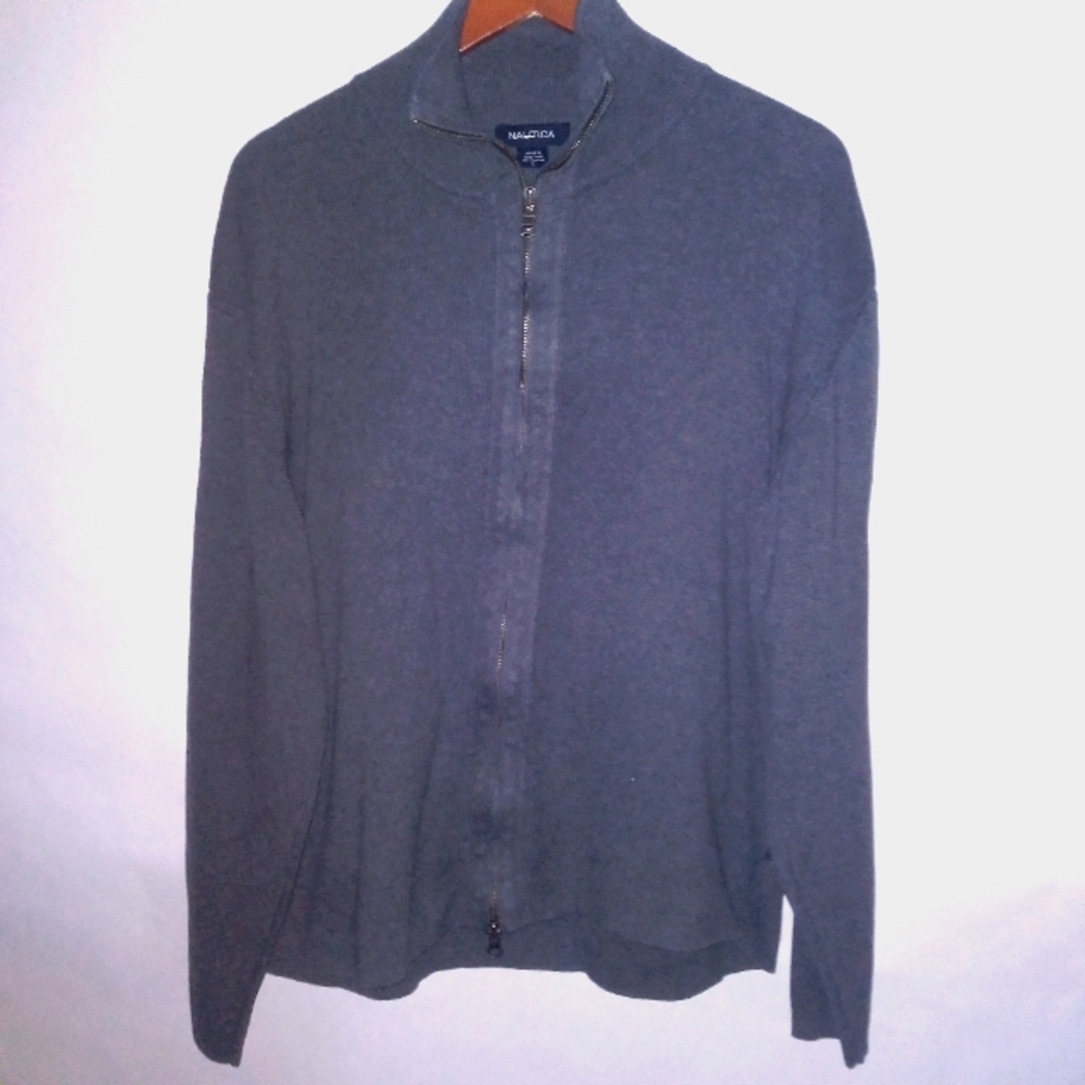 Nautica knit sweater full zip dress shirt